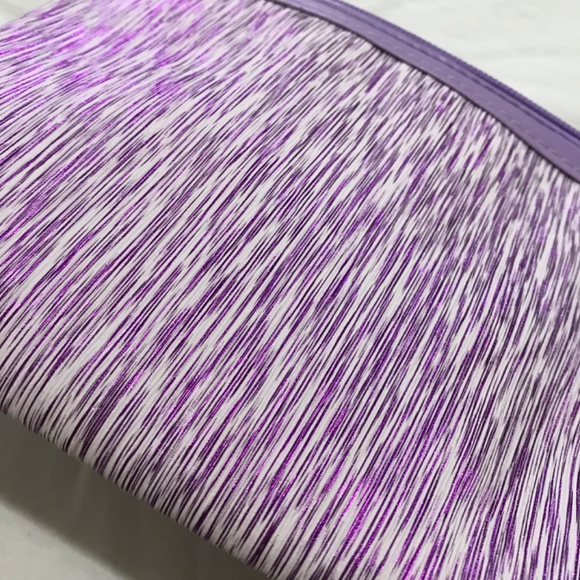 New Cosmetic Beauty Bag Miscellaneous Makeup Travel Sparkly Purple Inside Pink - Picture 7 of 8